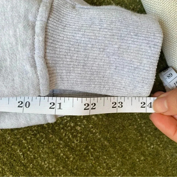 Scuba Neck Cropped Hoodie, Light Gray, Women’s Medium gray hoodie with pocket - Picture 12 of 13